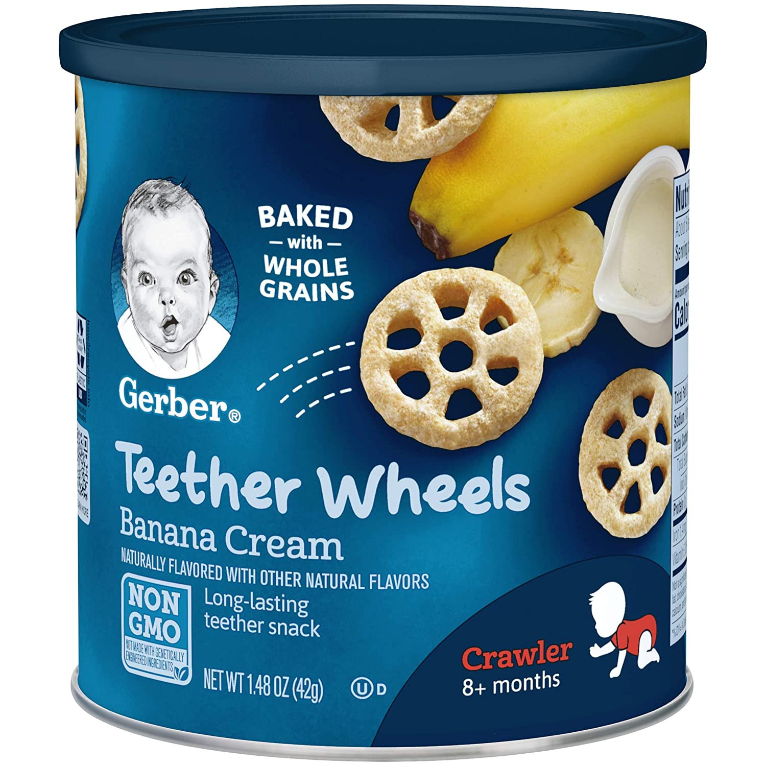 Gerber, Teether Wheels, 8+ Months, Banana Cream, 1.48 oz (42 g)